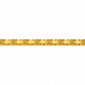 A yellow gold link bracelet with a textured geometric pattern, shown horizontally against a plain white background.