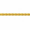 A gold chain link bracelet with a geometric, interlocking rectangular pattern, shown horizontally against a plain white background.