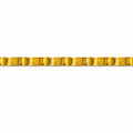 A delicate gold chain bracelet featuring five alternating black clover-shaped charms with gold borders, displayed horizontally on a solid white background.