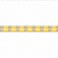 Three views of a gold chain link bracelet on a plain white background, showing the front, side, and back details of the links.