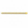 A yellow gold Cuban link chain bracelet shown horizontally against a plain white background.