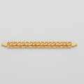 A gold chain bracelet with the name 'GABRIELLE' spelled out in the center of the links, displayed horizontally on a light gray background.