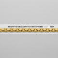 A 15 gram gold chain bracelet with a textured pattern of small squares on each link, displayed horizontally on a light gray textured background with product specifications printed above it.