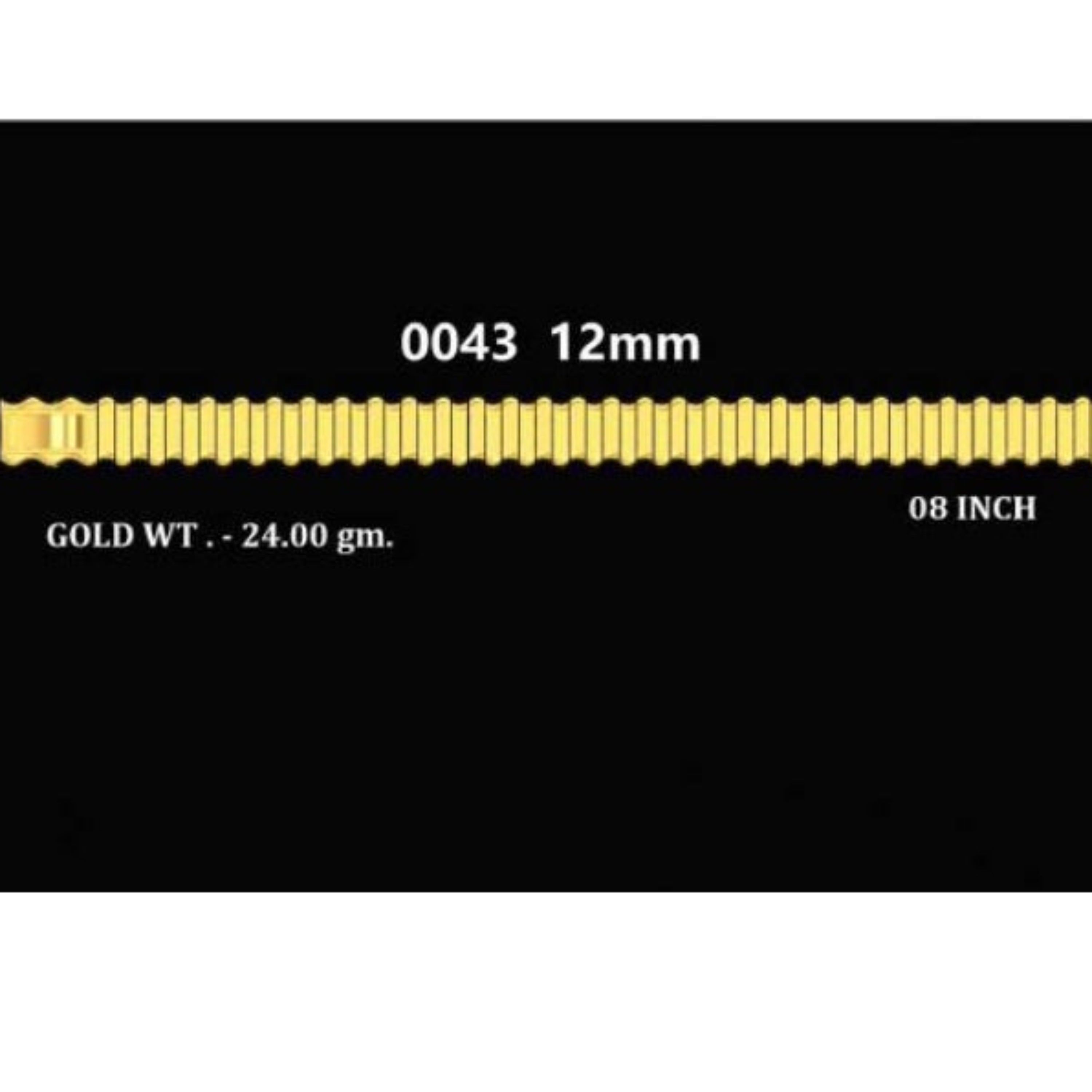 Four product panels on a black background showing different lengths and widths of a gold honeycomb-patterned cable or strap, with white text labels including measurements and weight information.