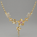 13gms Womens Paper Casting Necklace Floral Design #SB