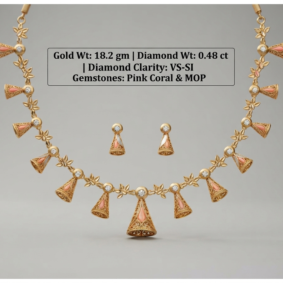 18gms Womens Paper Casting Necklace #SB