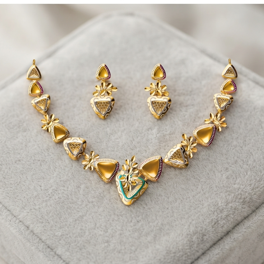 22gms Womens Paper Casting Necklace Leaf Design #SB
