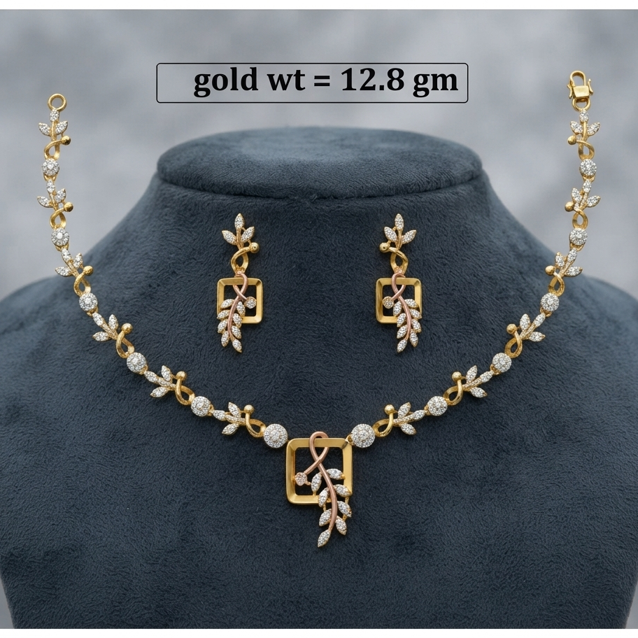 13gms Womens Paper Casting Necklace Leaf Design #SB
