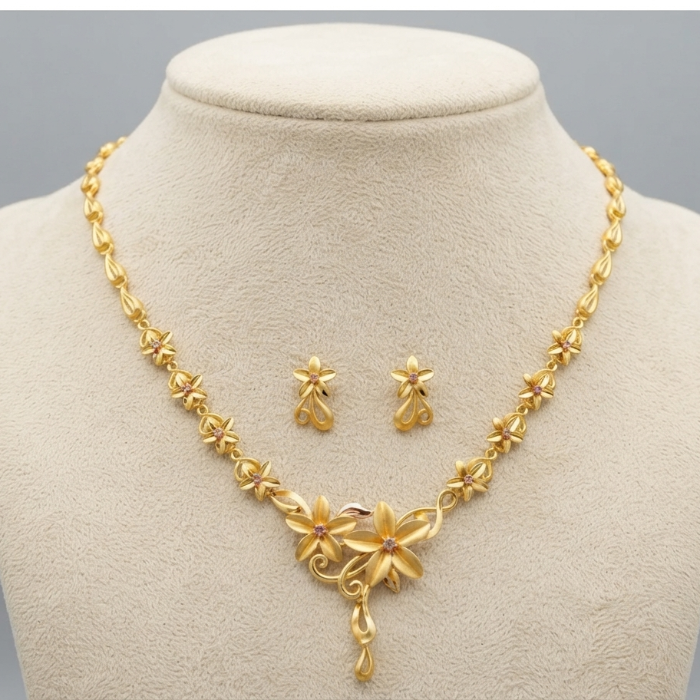14gms Womens Paper Casting Necklace Floral Design  #SB
