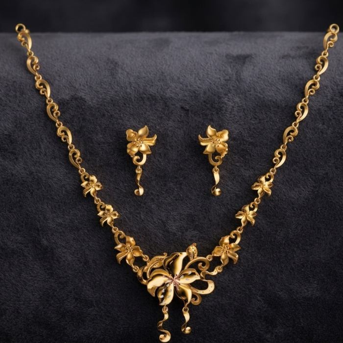 18gms Womens Paper Casting Necklace Floral Design #SB