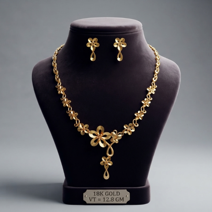 13gms Womens Paper Casting Necklace Floral Design #SB