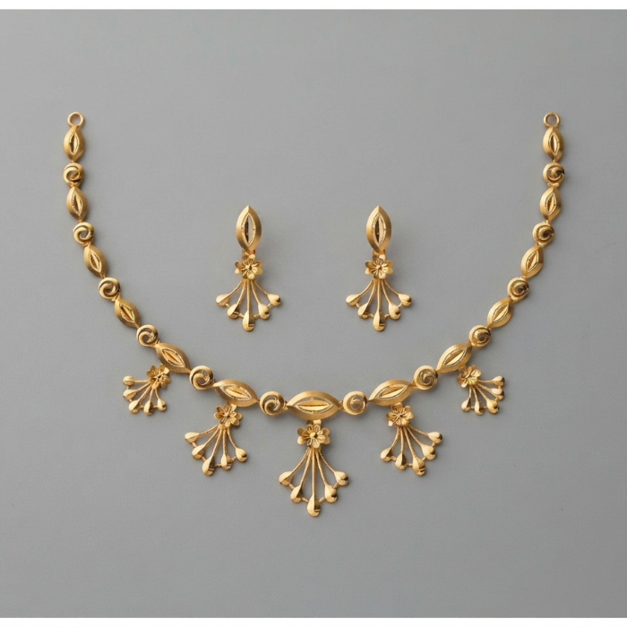 13gms Womens Paper Casting Necklace Leaf Design #SB