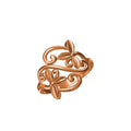An ornate copper-colored metal ring with a floral and scrollwork design, shown on a plain white background with a model number and logo at the bottom.