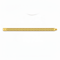 Three views of a gold chain bracelet on a white background: a top view showing a heart-shaped clasp with a small silver heart detail, a side profile showing the textured chain, and a front view showing a large oval gold clasp with a silver bow design.