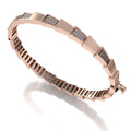 Rose gold kada with diamonds